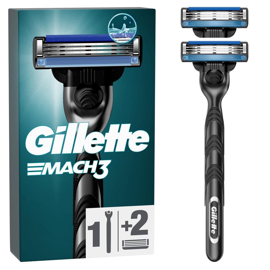 Gillette Mach3 Men' Razor + 2 Replacement Blades