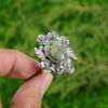 Natural Tibetan Turquoise Multi Stone Flower Adjustable Ring 925 Silver