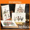 Festive 12pcs Christmas Greeting Card Set Envelopes Holiday Wishes Twelve Days