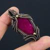 Созданный в лаборатории рубиновый драгоценный камень, медная проволока, кулон ручной работы, ювелирный подарок для любви