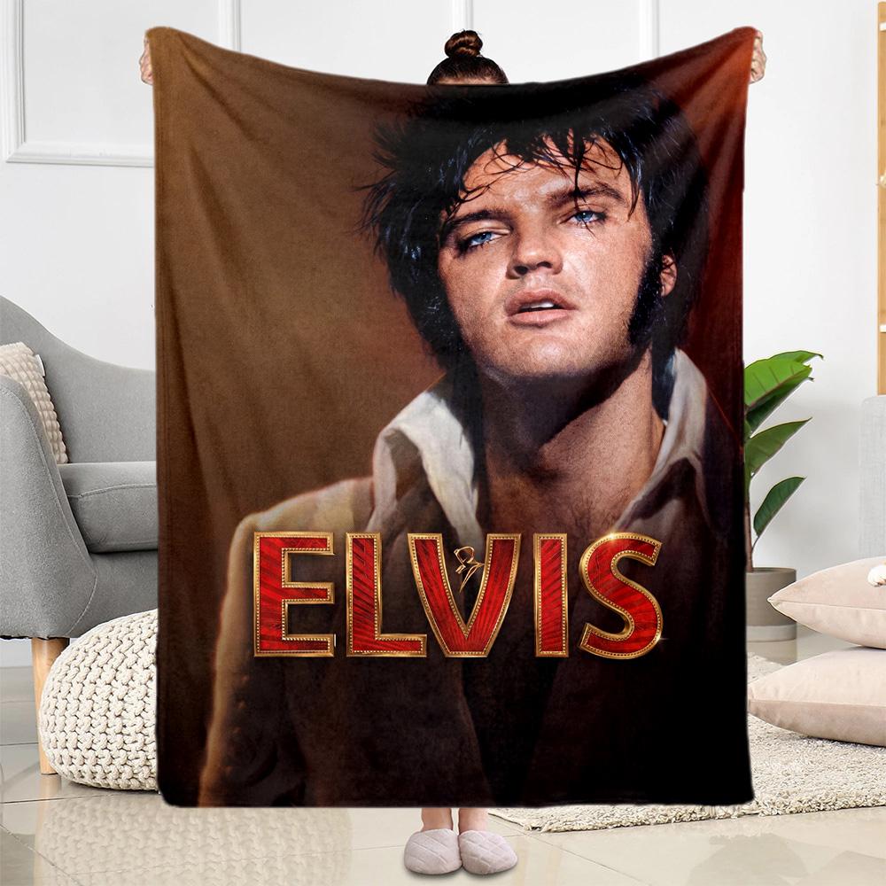 Rock Roll Legend Elvis Presley Blanket Soft Warm Cozy Suitable for Bed Picnics Chair Four Seasons Multipurpose Modern Style