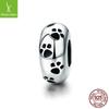 Yinziyun Cat Paw Print DIY Bracelet Spacer Beads: Cute S925 Sterling Silver Pet Imprint Collection
