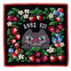 Blooming Anna Sui Chenille Cat Handkerchief Hand Handkerchief, Pattern, Women's (Black, 25cm), Towel, Towel, Women's, 000478-0002-03