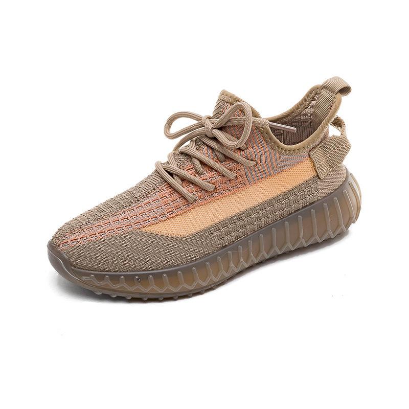 Пара кокосовых кроссовок 2025 лето новинка дышащие кроссовки для бега из ткани-мухи корейская версия легких спортивных кроссовок для женщин