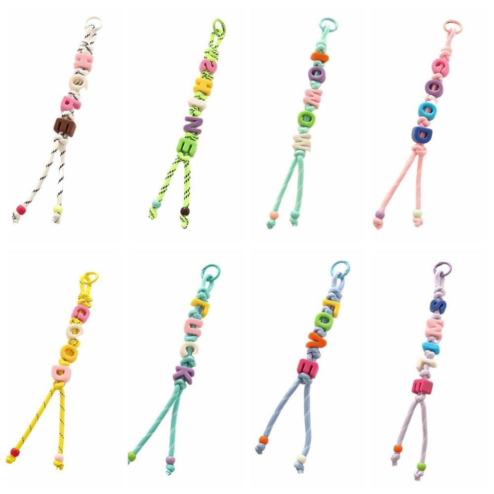 Anti-Lost Mobile Phone Lanyard Colorful Beaded Tassel Pendant Cute Acrylic Beads Keychain Gift