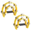 ENN LLC Tambourine Semicircular Set of 2 Performance Percussion Instrument (Yellow)