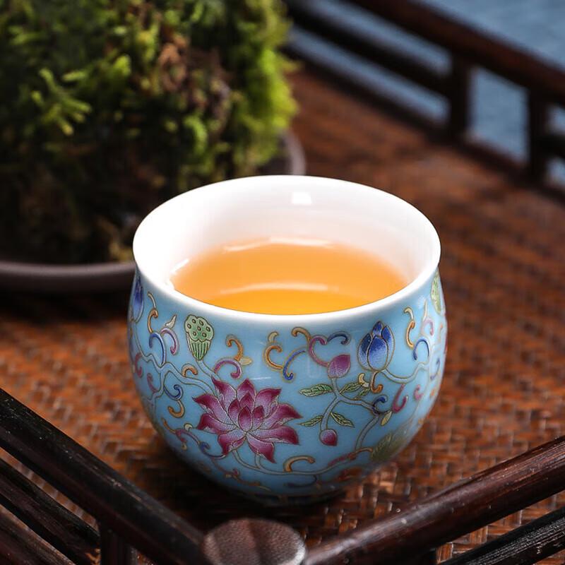 Chaxun 75ml Cylinder Enamel Ceramic Tea Cup