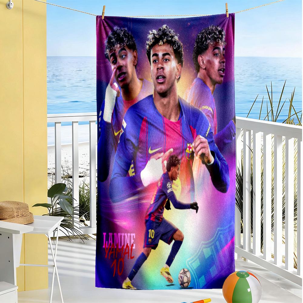 Lamine Yamal Spain's Soccer Stars Beach Towel Super Soft Microfiber Quickdry Fabric Comfortable Lightweight
