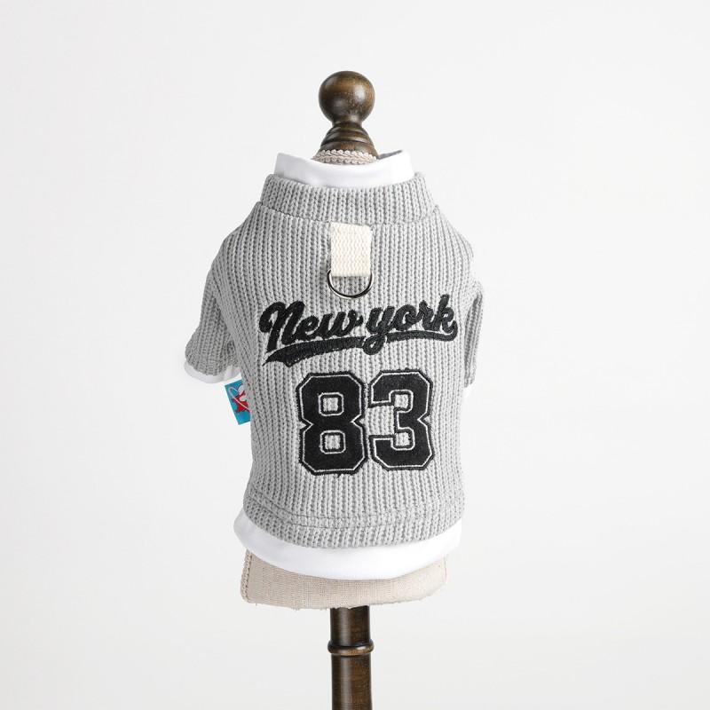 Зимняя толстовка для питомца Маленькие собаки Щенки Теплая Удобная Двухсекционный стиль Дизайн Нью-Йорка