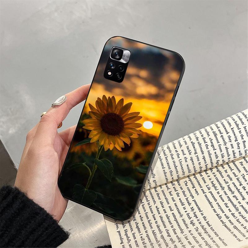 Чехол для телефона с изображением подсолнуха и бабочки для Xiaomi Redmi note 13 12 Pro 11S 11 10 Pro 10S 12S Redmi 10 9C 13C