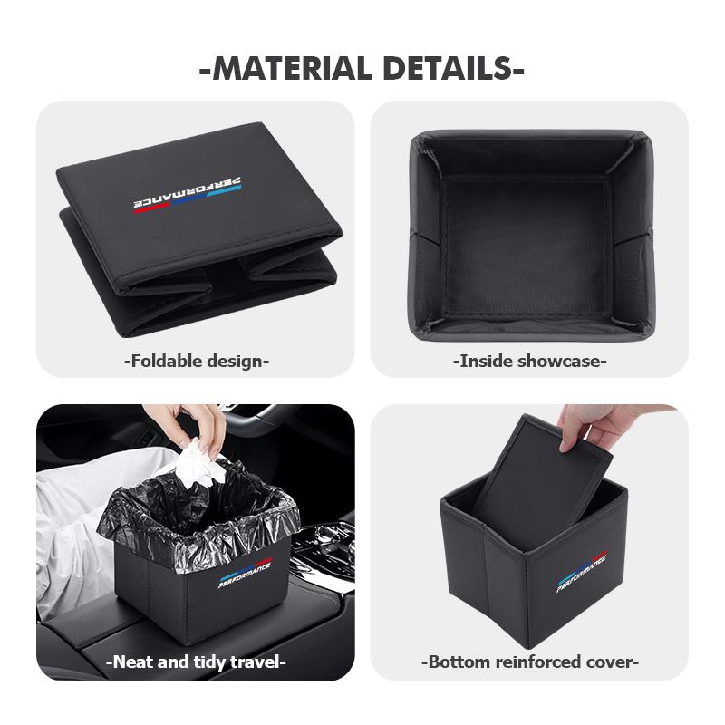 Car Folding Garbage Bin Storage Box Multifunctional Storage Box For BMW 1 3 5 Series G30 G32 G38 2021 2020 2019 2018 E46 E91