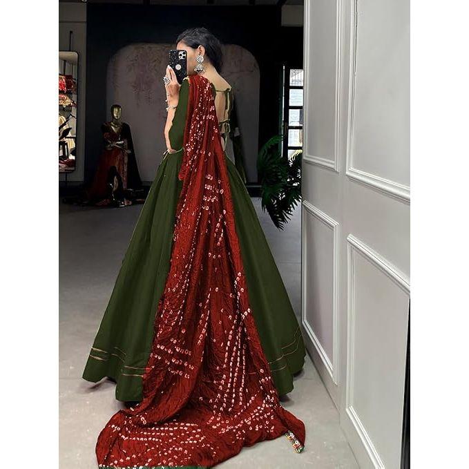 Женская особенная вискозно-хлопковая лехенга с отделкой готта-патти, специальная для Наваратри, вся лехенга-чоли, блузка без подкладки