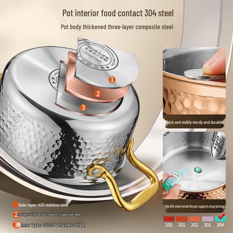 Ouluoti 304 Stainless Steel Single-Person Hot Pot
