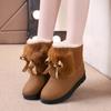 Women's Boots 2024 Winter Boots Fashion Plush Snow Boots Slip-on Short Boots Sweet Bow-knot Femmes Boots Keep Warm Non-slip Boot