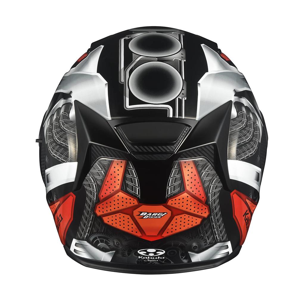 Мотоциклетный шлем OGK KABUTO Jet EXCEED SPARK черный красный (Размер M)