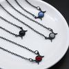 Double Moon Pendant Simple Vintage Creative Design Necklace Natural Stone Pendant Necklace