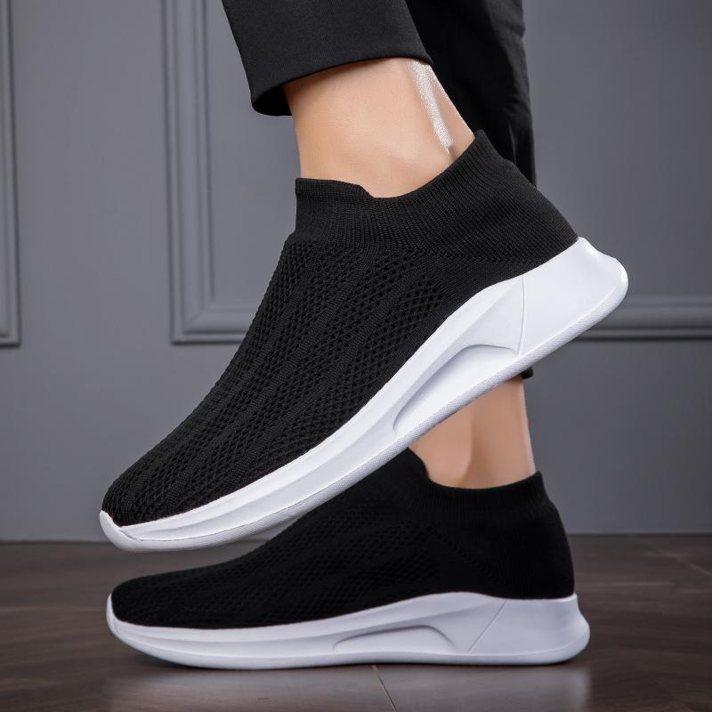 Модная мужская сетчатая обувь лоферы женская обувь для ходьбы весна лето спортивная уличная легкая плоская черная дышащая фитнес кроссовки мягкая размер 35-45