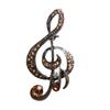 [R8526] - Silver Amber 'Music' Designer Brooch (treble Clef) - 45x23mm
