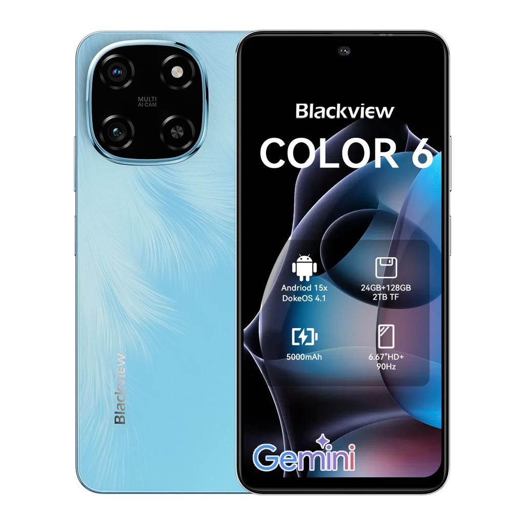 Blackview COLOR 6 Смартфон Мобильный телефон Android 15 8 ГБ 128 ГБ/256 ГБ 6,67 дюйма 2,4K Дисплей 90 Гц Сотовый телефон