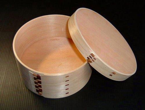 Kiso Kogei Handmade Rice Container with Bent Rings, Made in Japan, Made of Hinoki, Sawara, and Sakura Wood, Holds 3 Cups, Microwave Safe