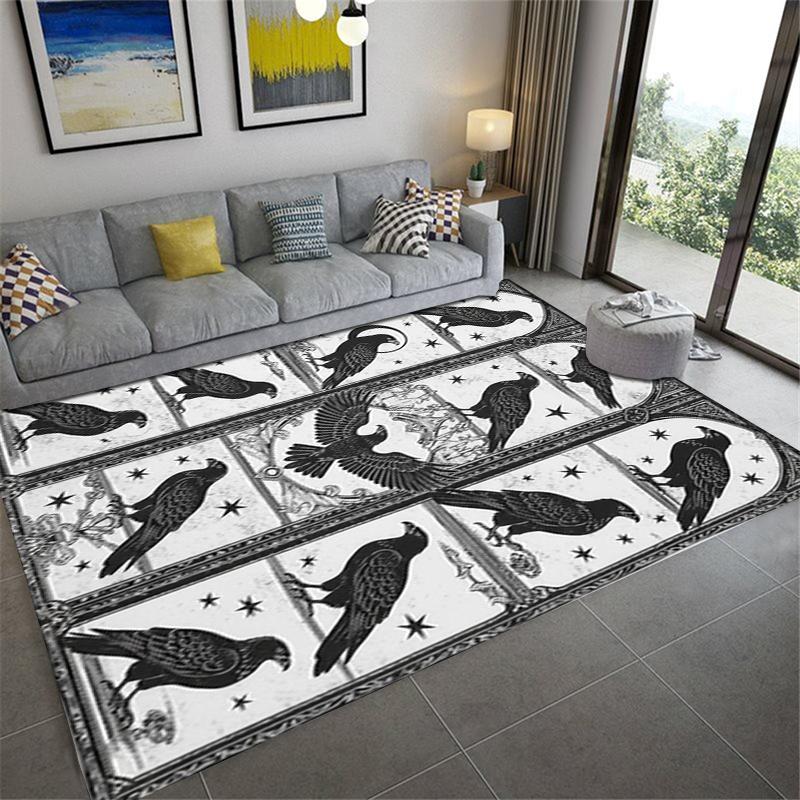 2025 New Gothic Bird Carpet Rug for Living Room Bedroom Home Sofa Decoration,Kids play Non-slip Floor Mat50