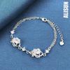 925 Sterling Silver Heart-shaped AAA Zircon Bracelet Fashionable Wedding Jewelry