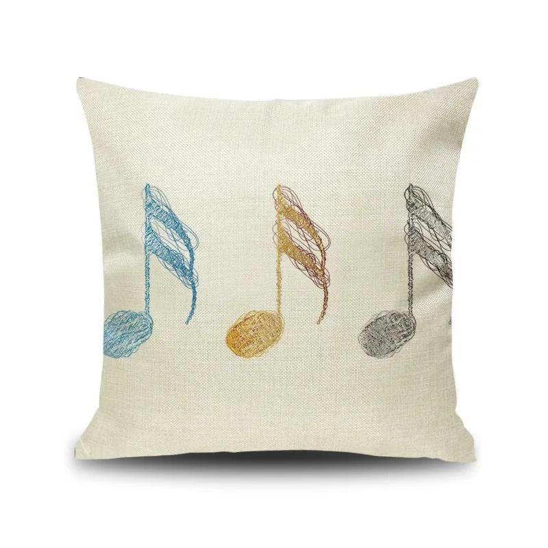 45X45CM Piano Key Wonderful Notes Decorative Pillowcase Car Sofa Art Piece Office Seat Cushion Cover Home Decoration