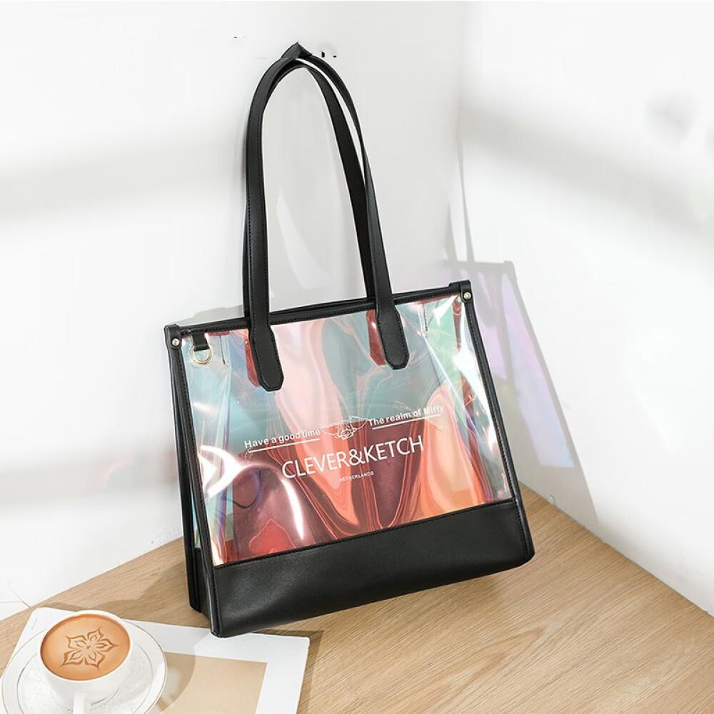 Легкая роскошная женская сумка, новая модная сетевая красная сумка на одно плечо с лазерным желе, женская сумка-тоут, длина 31 см, ширина 9 см, высота 28 см