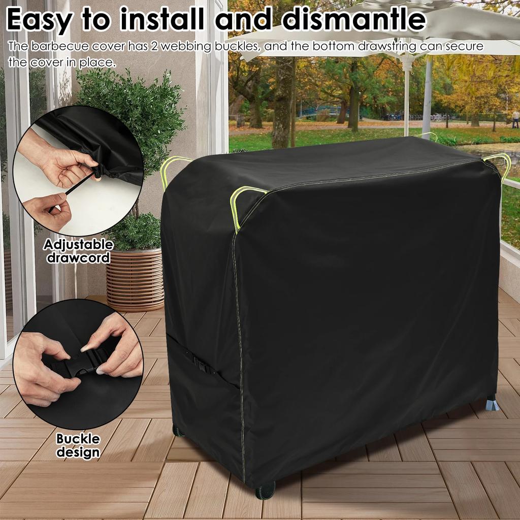 BBQ Grill Cover Outdoor Gas Grill Cover Anti-Dust Waterproof Barbecue Charcoal Grill Cover Tear Resistant Barbecue Accessories