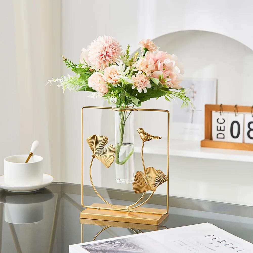 Креативное железное искусство в форме листьев гинкго гидропонные аксессуары для дома, гостиной, рабочего стола, волшебного сада, домашнего искусства, ремесел