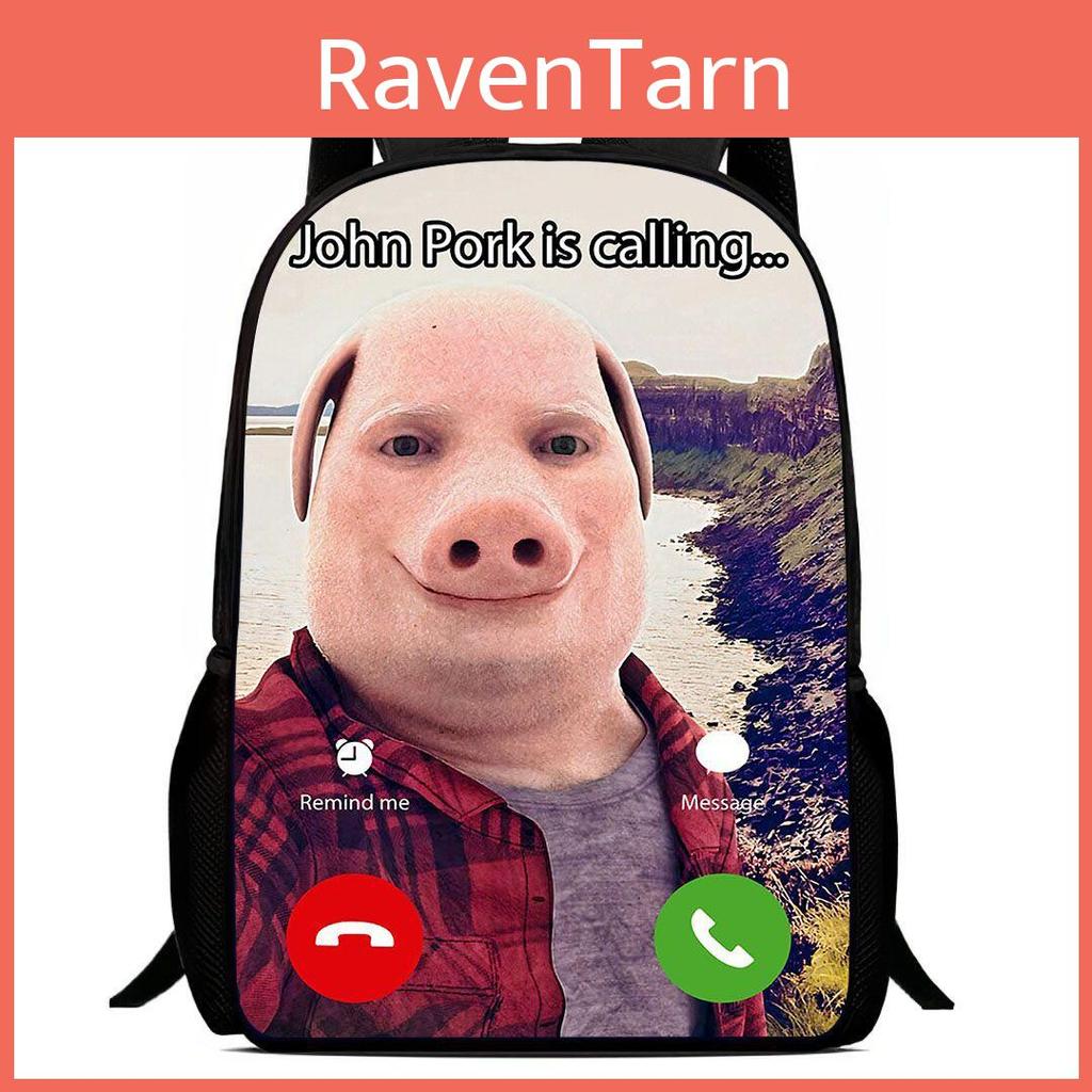 Школьный рюкзак Johnpork Pig God с геометрическим принтом для подростков и студентов