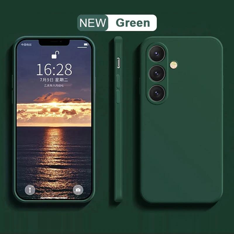 Простой портативный чехол из жидкого силикона для Samsung Galaxy S23 S 23 S22 Ultra S24FE для S25 S8 S9 S10 S20 S21, мягкая задняя крышка