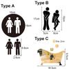 Decoration Washroom Poster Woman & Man 3D Wall Stickers Mirror Surface Decal Toilet Entrance Sign