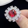 925 Sterling Silver Square Ruby Gemstone Wedding Engagement Vintage Ring For Women Anniversary Gift Fine Jewelry