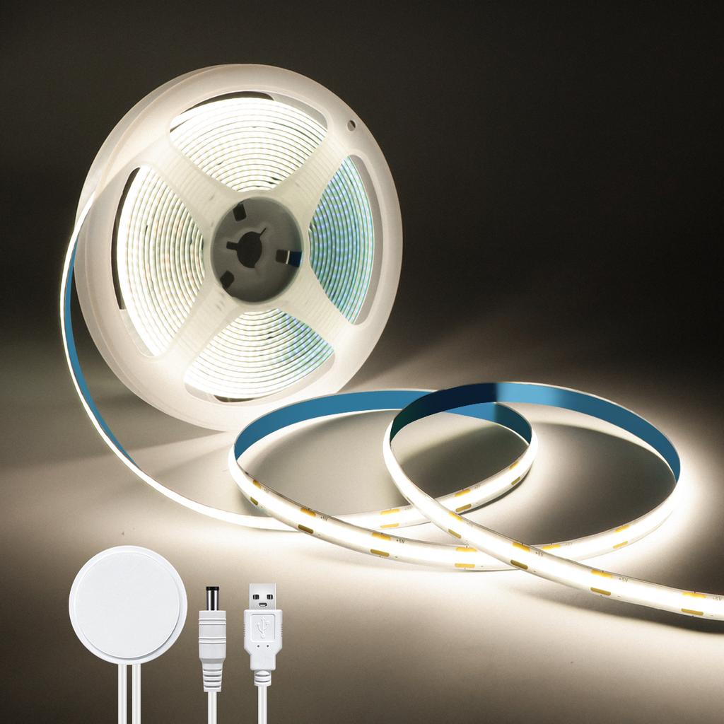 Датчик движения USB 5 В COB светодиодная лента проникает в зеркало, дерево, скрытый корпус, индукционный переключатель, сделай сам, ванная комната, туалет, туалет, макияж, светильники