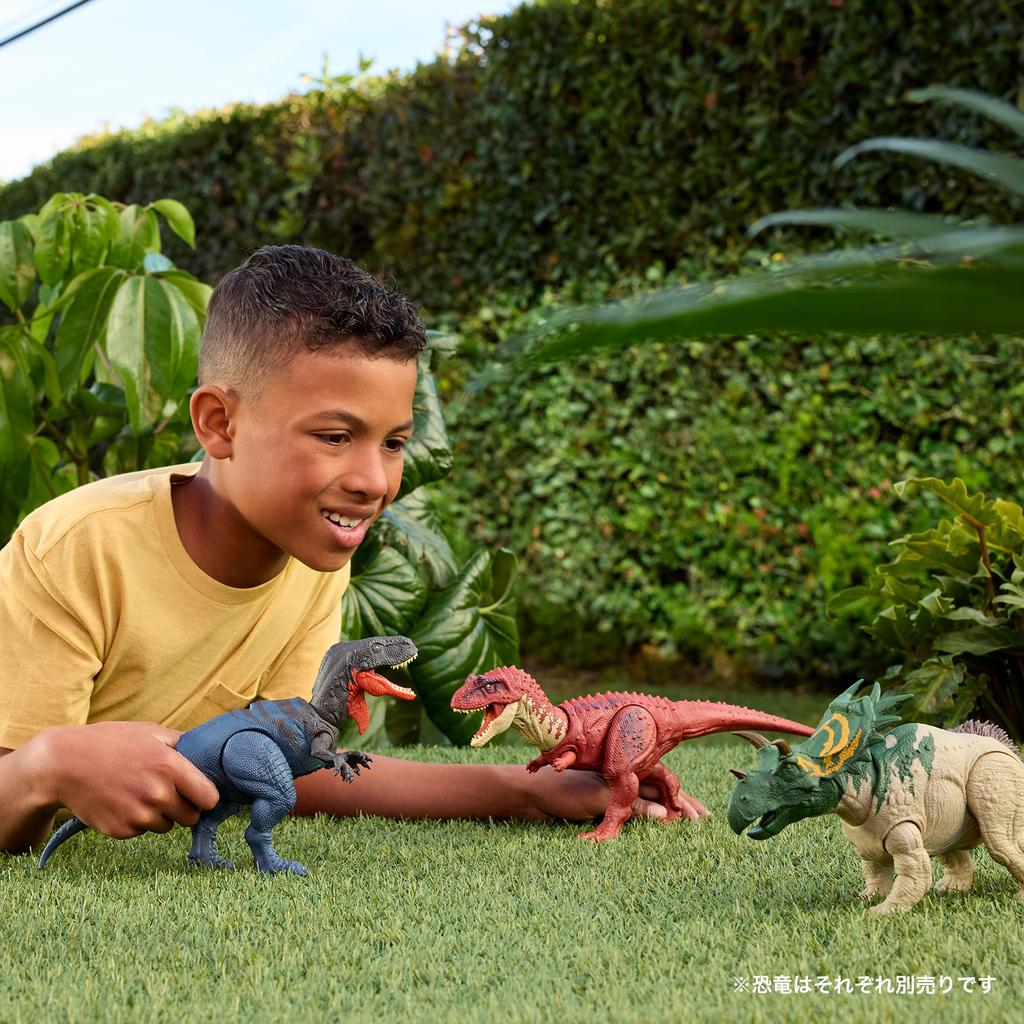 Mattel Jurassic World Roaring Action Figure, Spiricypeus, Kids' Dinosaur Toy, Length: Approx. 11.7 Inches, Ages 4 and Up, Green, JGB89