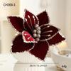 Sequins Artificial Poinsettia Flower 26CM Simulation Flowers  Christmas Tree Accessory