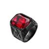 Punk Creative Multi-colored Stone Rings for Men Women Party High Quality Vintage Stainless Steel Cross Ring Jewelry Wholesale