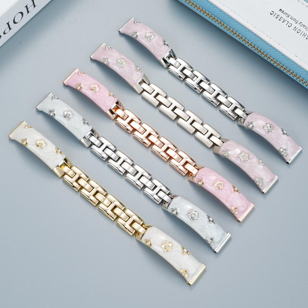 14mm metal watchband For Garmin Watch Lily 2 Elegant lady White rose gold pink strap waterproof bracelet smart watch Accessories