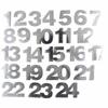 Silver Advent Number Sticker 5 Cm 24 Pieces