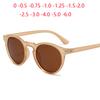 0 -0.5 -0.75 To -6 Tea Lens Oval Polarized Myopia Sunglasses Men Women Plastic Rivet Frame Minus Degree Prescription Sun Glasses
