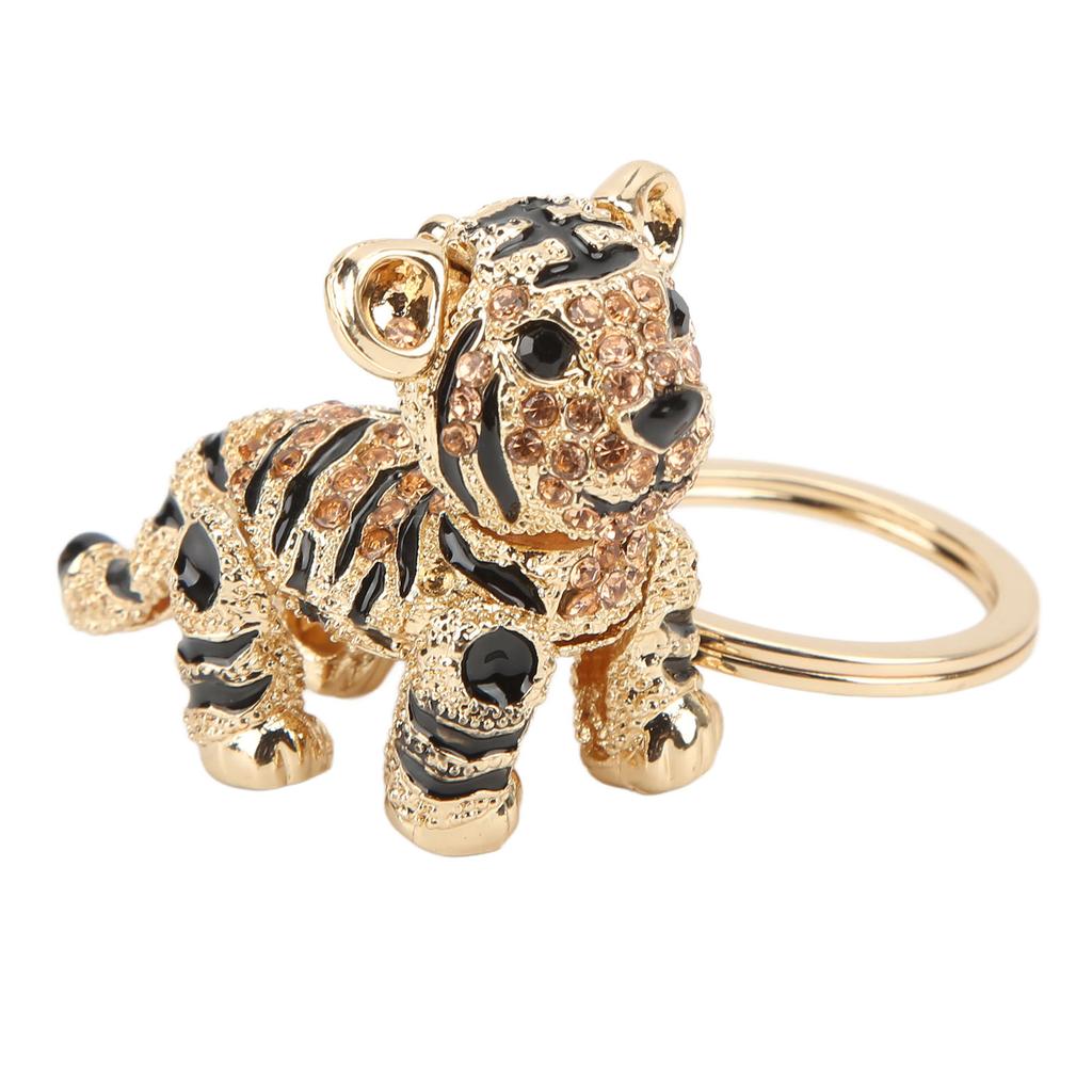 Tiger Keychain Three Dimensional Small Tiger Rhinestone Car Keychain Ladies Bag Ornaments