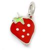 [Q9435] - Silver Pendant 'Strawberry' Silver-red (rhodium-plated) - 10x7 Mm