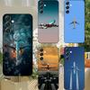 Чехол для телефона с изображением самолета Чехол для телефона для Samsung S25, S24, S21, S22, S23, S30, Ultra, S20, Plus, Fe, Lite, Note, 10, 9, 5G Черный чехол