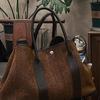 Autumn and Winter New Women's Bag Fashion Temperament Woolen Shoulder Portable Large Bag Simple Versatile Backpack
