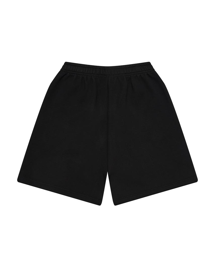 Gesison [L~4XL] Фирменные Широкие Свитшотные Полушорты Большого Размера_Черный