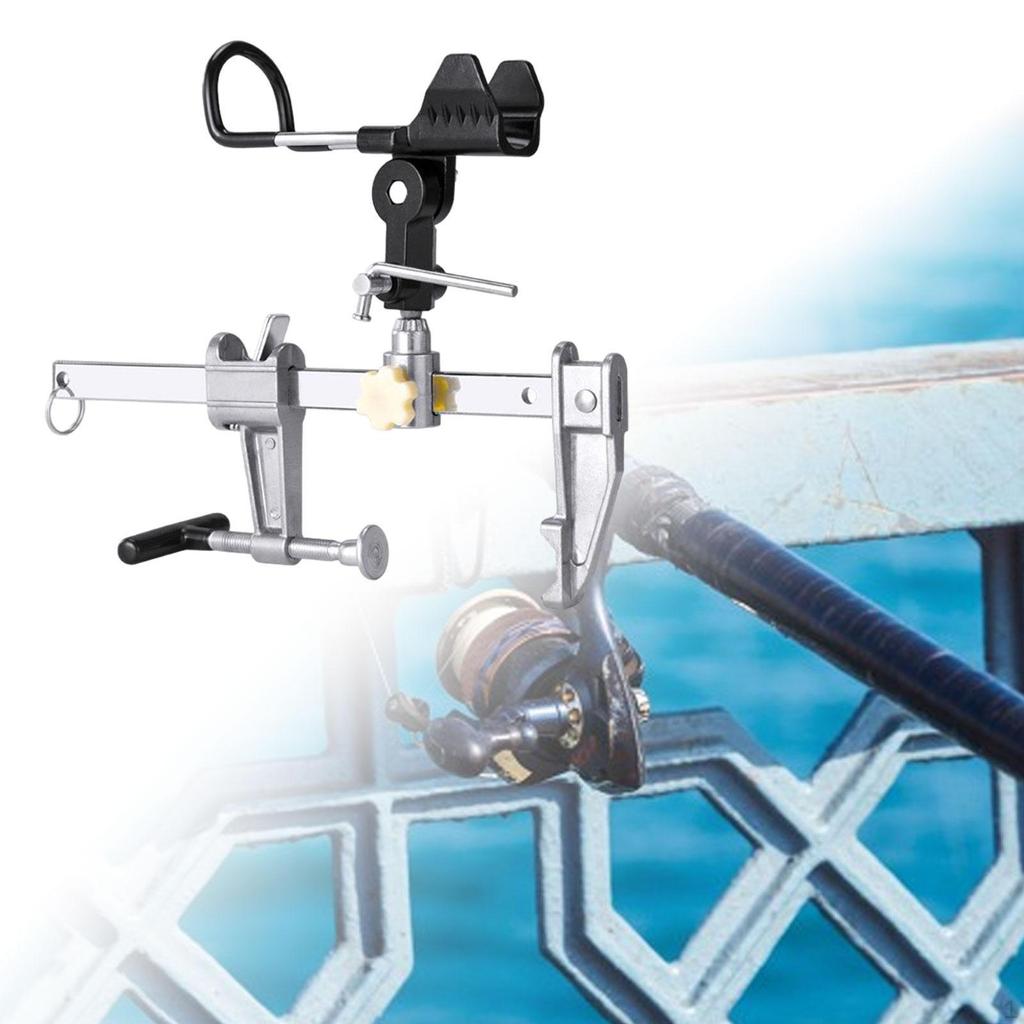 Boat Rod Rest Fishing Holder Adjustable Practical Lightweight Clamp On Type Bridge Railing