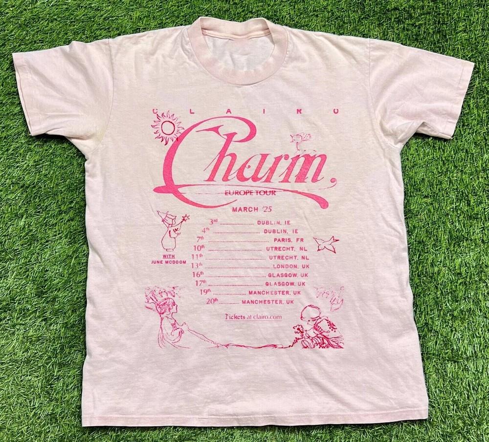 НОВЫЙ Clairo Charm Tour 2025 Подарок на тур для фанатов S-5XL Светло-розовая футболка Унисекс Футболка с принтом