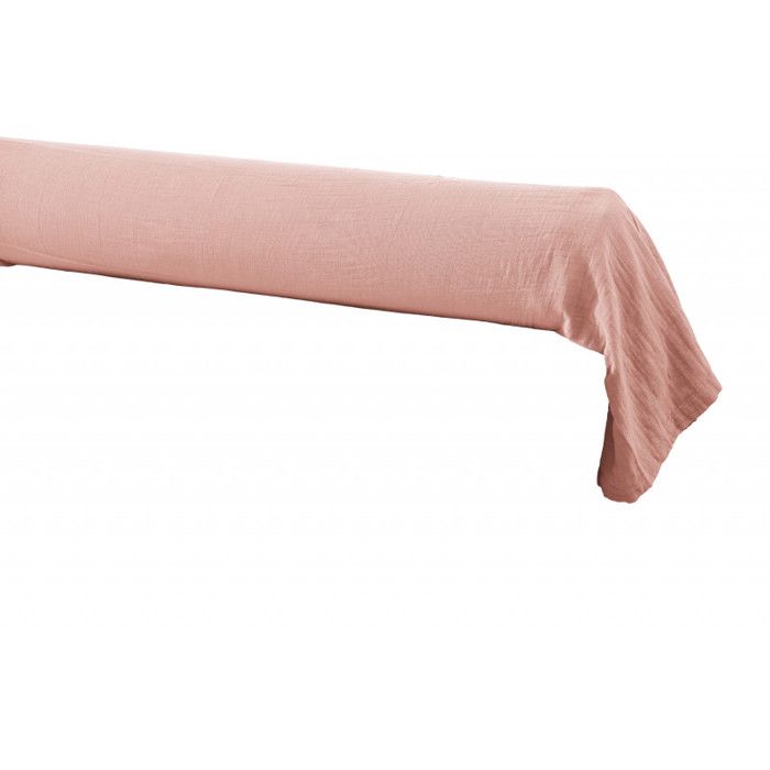 Taie de traversin "Gaïa" "Gaze de Coton" - 85x185 - Gaïa Rose Pêche