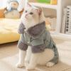 Cat Clothes Autumn and Winter Corduroy Four-legged Cotton-padded Clothes Thickened Warm Blue Cat Kitten Puppy Dog Pet Clothing
